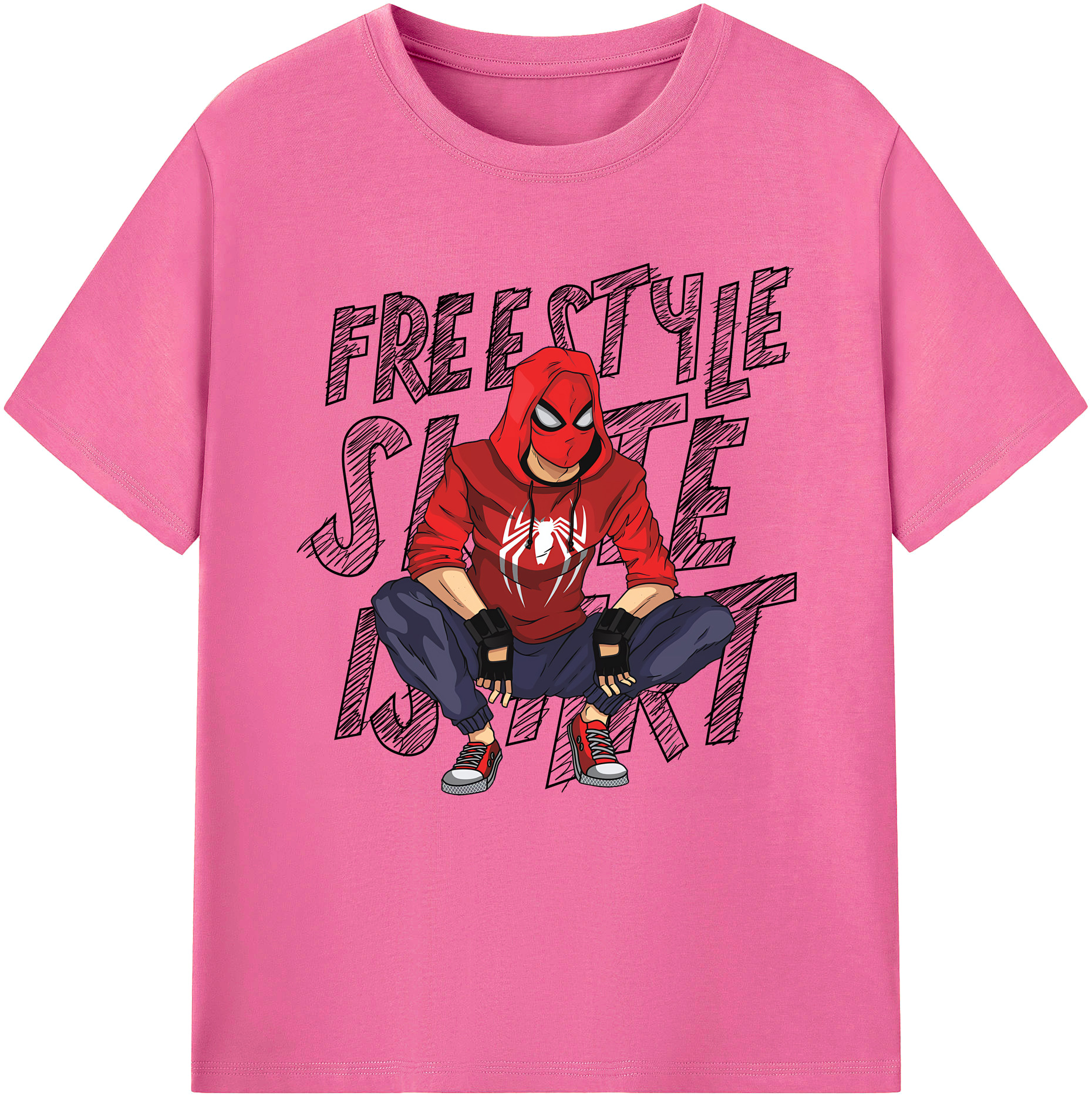 （画像用） Spider Man スパイダーマン レディースカジュアルプリントTシャツ（綿100％）
